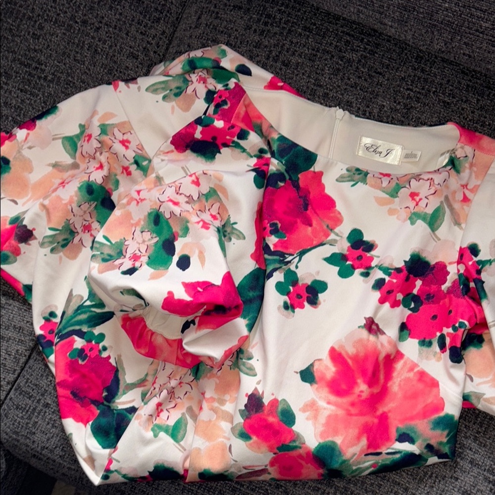 Eliza J Floral Dress in Pink and Green